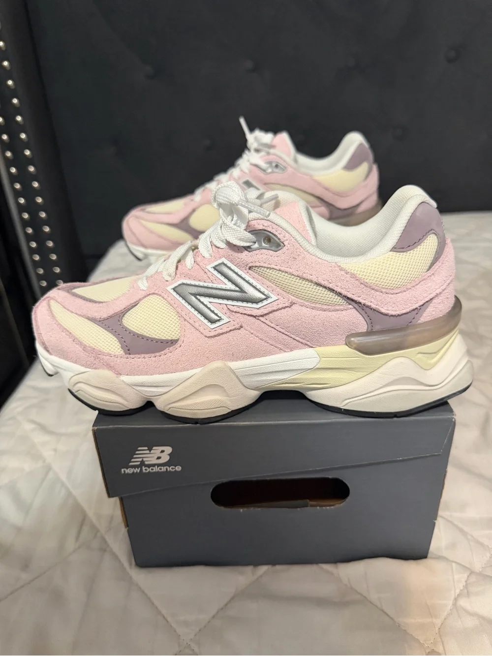 New Balance Women's Pink & Cream 990-Style Running Sneakers